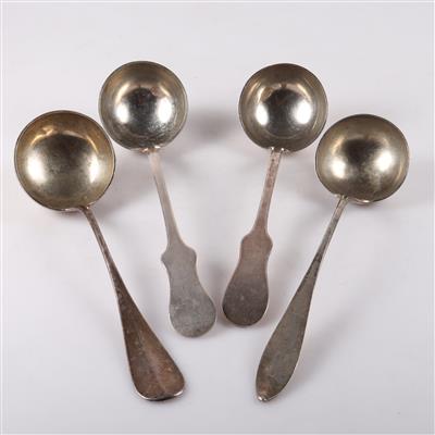 4 kleine Schöpflöffel - Silver, Art, Antiques, Furniture