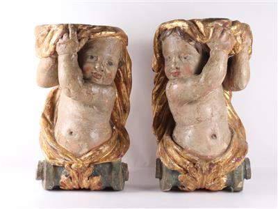 Paar Karyatiden in Form von Putti als Atlanten - Silver, Art, Antiques, Furniture