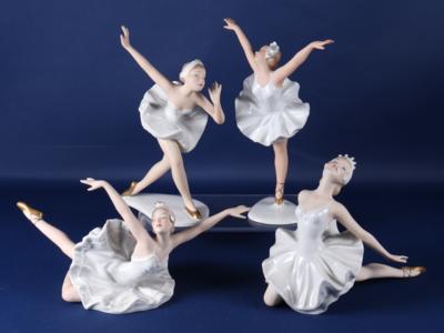 4 verschiedene Balletttänzerinen, deutsches Porzellan Firma "Schaubach" - Umění, starožitnosti, nábytek a technika