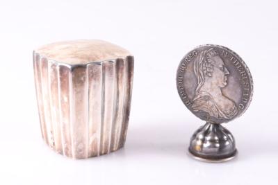 2 Silbermontierungen für Flaschenstöpsel - Kunst, Antiquitäten, Möbel und Technik