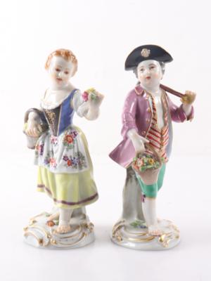 2 Figürchen, "Gärtnerkind" u."Gärtnermädchen", Marke "Meissen" - Arte, antiquariato, mobili e tecnologia