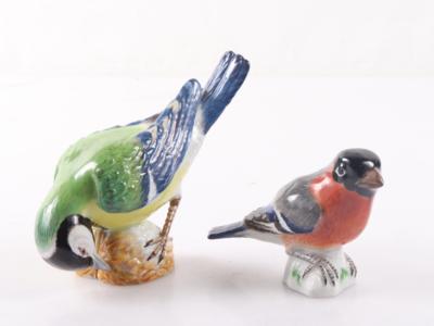 2 Vogelfigürchen "Meise" und "Gimpel", Marke Meissen - Art, antiques, furniture and technology