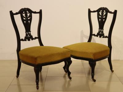 Paar elegante, englische Kaminsessel - Art, antiques, furniture and technology