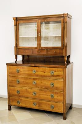 Biedermeier Kommode mit Vitrinenaufsatz, - Kunst, Antiquitäten, Möbel und Technik