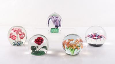 5 Briefbeschwerer, sogn. Paperweights - Arte, antiquariato, mobili e tecnologia