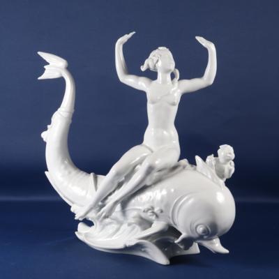Nymphe auf Delfin, aelteste Volkstedter Porzellanmanufaktur - Kunst, Antiquitäten, Möbel und Technik
