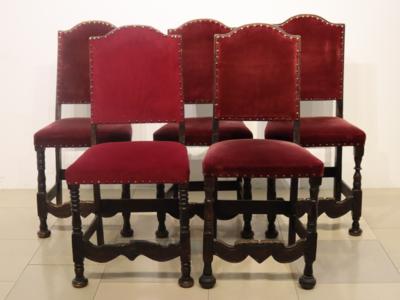 4 provinzielle, leicht variierende Barocksessel - Art, antiques, furniture and technology