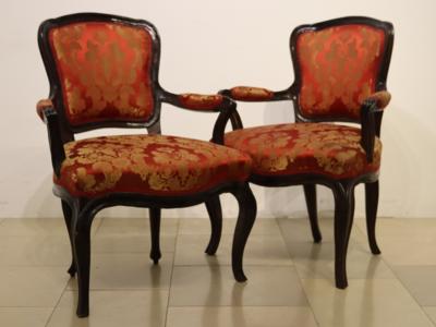 Paar Provinzielle Barockarmsessel - Art, antiques, furniture and technology