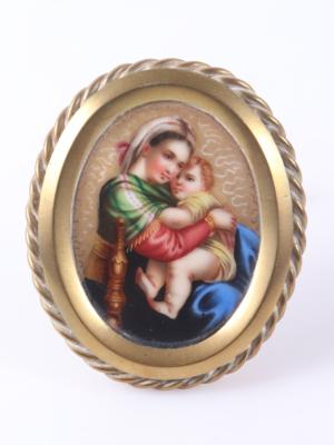 Porzellanbild "Madonna della Sedia nach Raffael - Art, antiques, furniture and technology