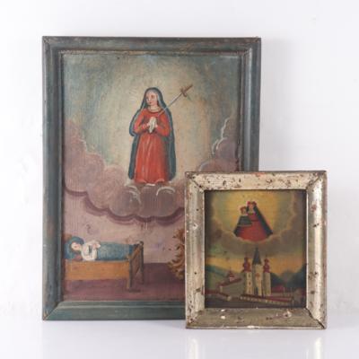 2 sakrale Bilder des 19. Jhs. - Art, antiques, furniture and technology