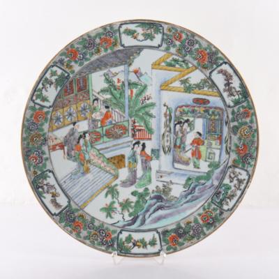 chinesischer "Famille vert" Zierteller - Umění, starožitnosti, nábytek a technika