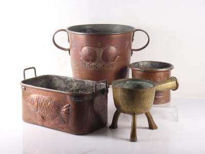 Konvolut von 3 verschieden Kupfergefäße des 18. Jhs. - Kunst, Antiquitäten, Möbel und Technik