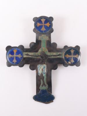 Metallkreuz in der Art der Limoger Emailarbeiten - Art, antiques, furniture and technology