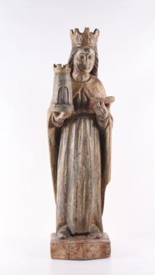 Sakrale Skulptur "Heilige Barbara" - Umění, starožitnosti, nábytek a technika