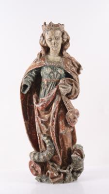 Sakrale Skulptur "Heilige Margareta" - Umění, starožitnosti, nábytek a technika