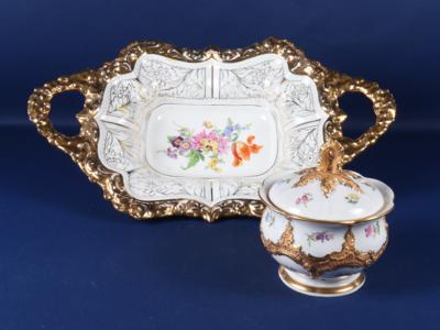 Deckeldose u. Anbietetasse, dt. Porzellan "Meissen" - Kunst, Antiquitäten, Möbel und Technik