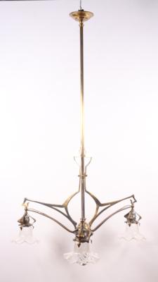 3-flammige Jugendstil-Deckenlampe - Kunst, Antiquitäten, Möbel und Technik