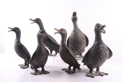 Konvolut aus 6 leicht variirenden Tierfiguren "Enten" - Kunst, Antiquitäten, Möbel und Technik