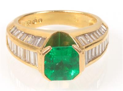 Smaragd Diamant Ring - Schmuck