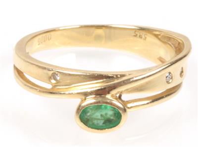Smaragd Brillant Damenring - Jewellery