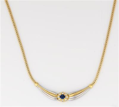 Saphir Brillant Collier - Schmuck