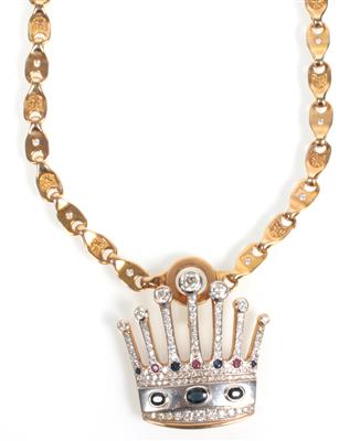 Brillant Farbstein Collier "Krone" - Jewellery