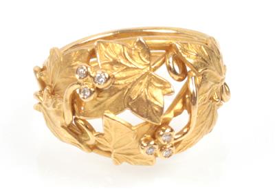 Brillant Damenring "Weinblattdekor" - Christmas auction - Jewellery