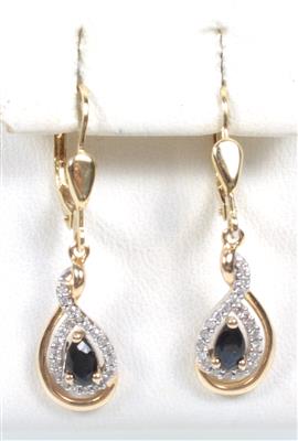 Saphir Brillant Ohrgehänge - Jewellery