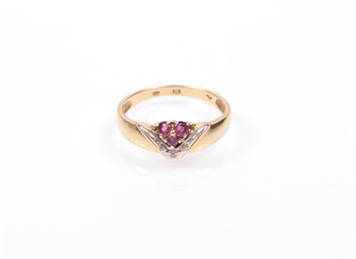 Rubin Diamant Damenring - Klenoty