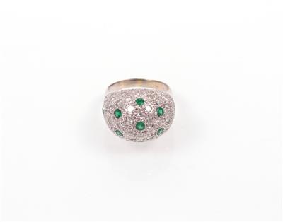 Diamant Smaragd Damenring - Schmuck