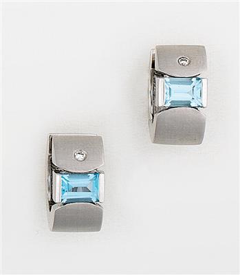 Aquamarin Brillant Ohrringe - Schmuck