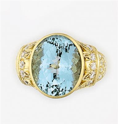Aquamarin Damenring - Jewellery