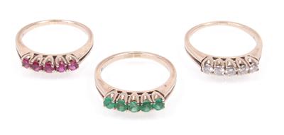 Brillant Farbstein Ringset - Jewellery