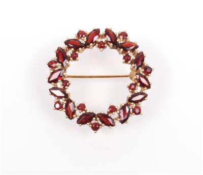 Granat Brosche - Schmuck Onlineauktion