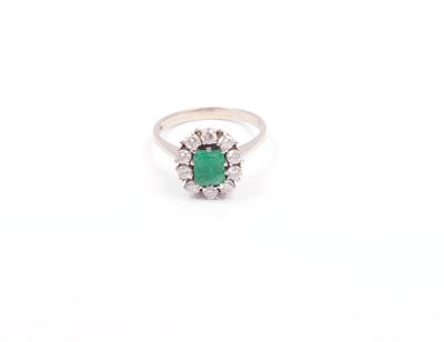 Smaragd Brillant Damenring - Gioielli