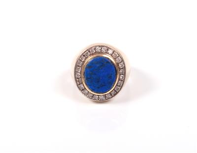 Lapis Lazuli Diamant Herrenring - Schmuck und Uhren Onlineauktion