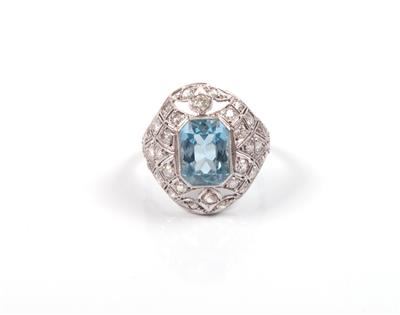 Aquamarin Brillant Diamant Damenring - Weihnachtsauktion Schmuck und Uhren Onlineauktion