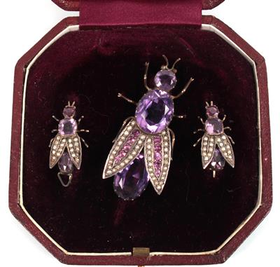 Seltene Amethyst Schmuckgarnitur "Bienen" - Christmas auction - Jewellery