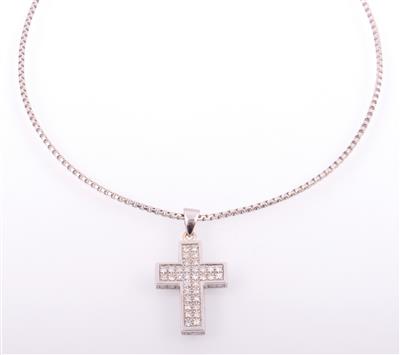 Diamantkreuzanhänger zus. ca. 0,50 ct - Jewellery