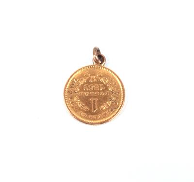 Goldmünzen Anhänger "1 $ "Liberty Head" - Klenoty