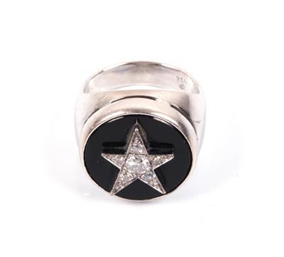 Brillant Onyxring - Onlineauktion Schmuck und Uhren