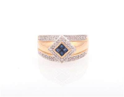 Diamant Saphir Damenring - Jewellery