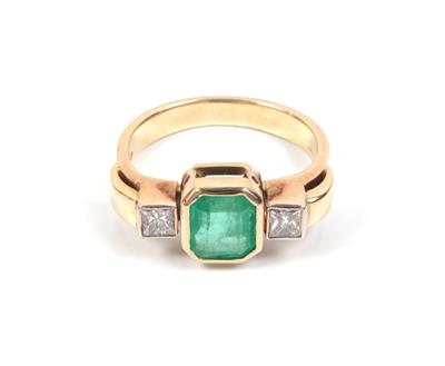 Smaragd Diamant Damenring - Onlineauktion Schmuck und Uhren
