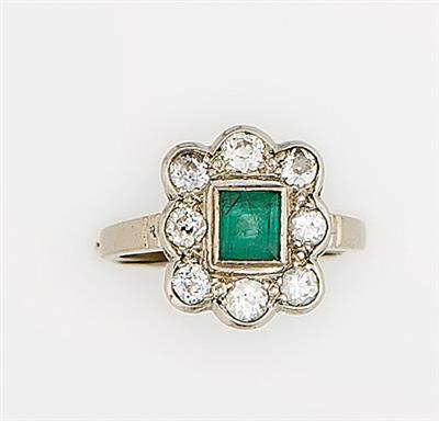 Brillant Smaragd Damenring - Jewellery