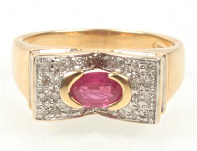 Rubin Diamant Damenring - SALE: ONLINE-Auktion Schmuck und Uhren
