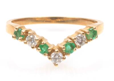 Smaragd Brillant Damenring - Klenoty