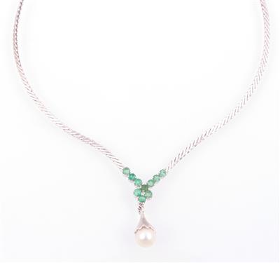 Smaragd Collier Kulturperle - Jewellery