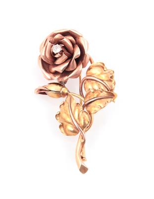 Brillant Brosche "Rose" - Schmuck und Uhren Onlineauktion