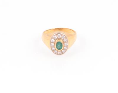Smaragd Brillant Damenring - Schmuck und Uhren Onlineauktion