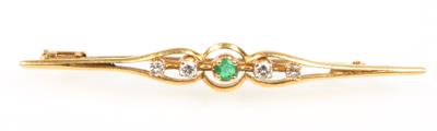 Smaragd Brillant Anstecknadel - Jewellery